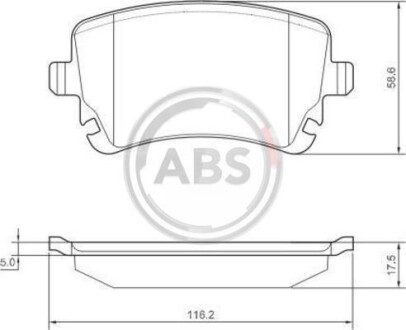 Колодка гальм. AUDI A8 задн. (ABS) A.B.S. 37366 (фото 1)