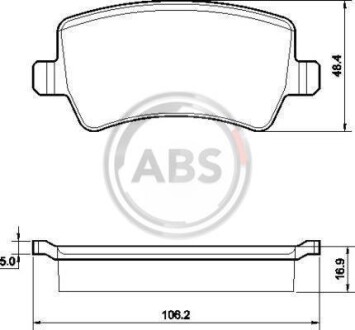 Колодка гальм. диск. FORD GALAXY 06-,S-MAX 06-;VOLVO S60,V60 10- задн. (ABS) A.B.S. 37562