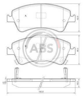 Колодка гальм. диск. TOYOTA AURIS, AVENSIS передн. (ABS) A.B.S. 37615