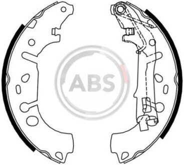 Колодка гальм. барабан. OPEL CORSA D 1.0-1.4 06-, FIAT GRANDE PUNTO 1.3-1.4 05 - задн. (ABS) A.B.S. 9215