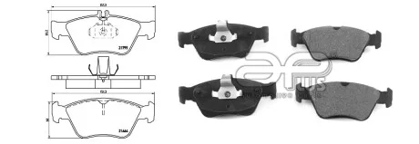 Тормозные колодки передние дисковые комплект (Mercedes E-Class W210, 1995-2003) APLUS 71311BAAP