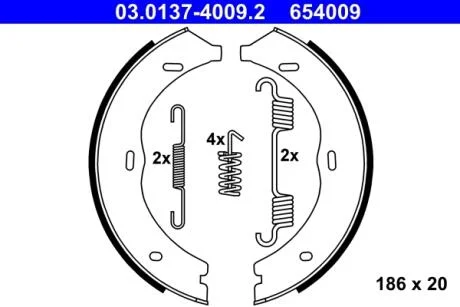 Тормозные колодки барабанные ATE 03.0137-4009.2