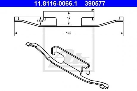 Комплект монтажний колодок ATE 11.8116-0066.1