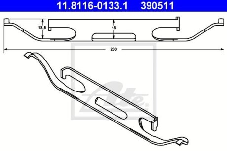 Комплект монтажний колодок ATE 11.8116-0133.1