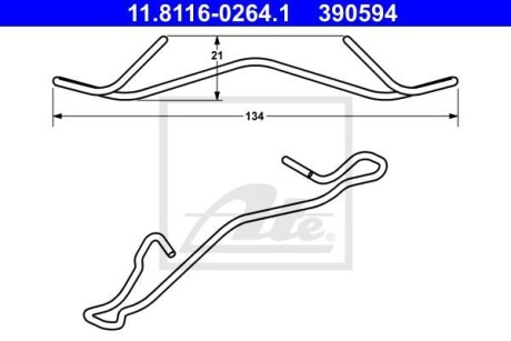 Комплект монтажний колодок ATE 11.8116-0264.1