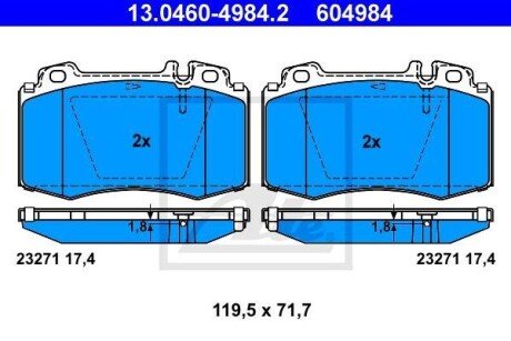 Гальмівні колодки ATE 13.0460-4984.2