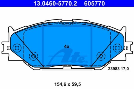 Гальмівні колодки ATE 13.0460-5770.2