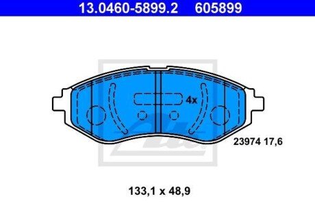 Гальмівні колодки ATE 13.0460-5899.2