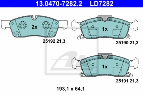 Гальмівні колодки ATE 13.0470-7282.2