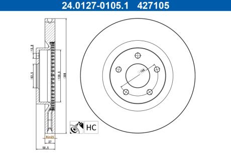 Диск гальмівний ATE 24.0127-0105.1
