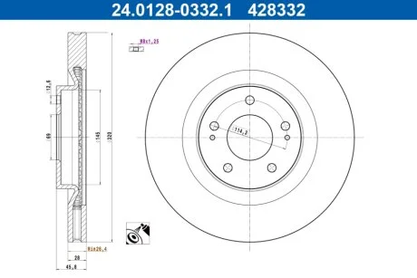 Диск гальмівний ATE 24.0128-0332.1