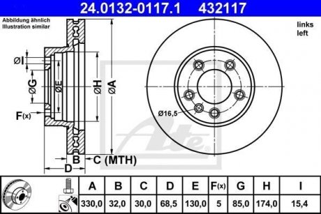 Диск гальмівний ATE 24.0132-0117.1