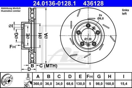 Диск гальмівний ATE 24.0136-0128.1
