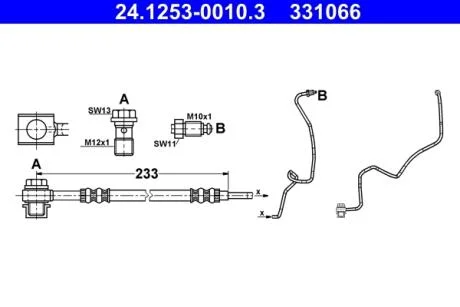 Шланг гальмівний ATE 24.1253-0010.3