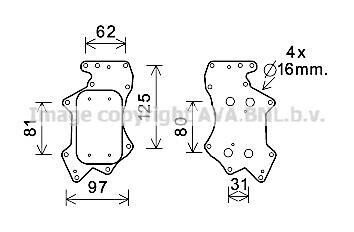 Радіатор масляний AUDI/VW (AVA) AVA COOLING AI3403