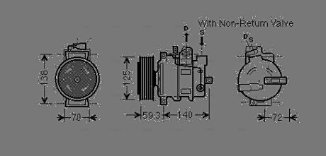 Компресор кондиціонера Audi A4 B7, B8 (05-), A5 (08-), A6 C6, C7 (04-), A7 (11-) AVA AVA COOLING AIAK330