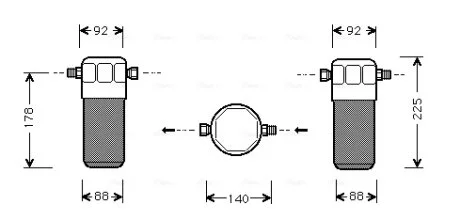Осушитель кондиционера Audi A4 B5, A6 C5/VW Passat B5 AVA AVA COOLING AID154