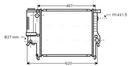 Радіатор системи охолодження двигуна AVA COOLING BW2124