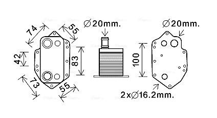 Радиатор масляный BMW 3 E90 (05-), 5 E60 (04-), X5 E70 (07-) 3.0D AVA AVA COOLING BW3554