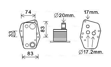 Радиатор масляный BMW 3 E46, E90 (98-), 5 E39, E60 (96-), X3 E83 (04-) 2.0D (BW3 AVA COOLING BW3555