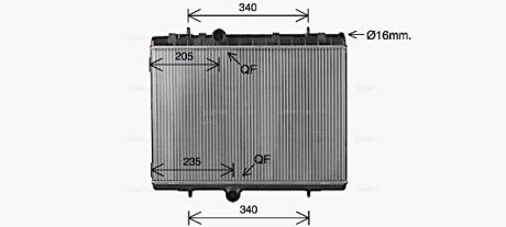 Радіатор охолодження двигуна Peugeot C4 (14-), 3008 (13-) AVA AVA COOLING CN2334