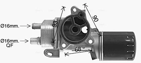 Радіатор масляний (с корпусом) Citroen/Peugeot/Ford DW10 2.0HDi  AVA AVA COOLING CN3327H