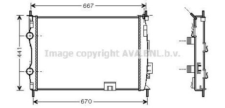 Радиатор охлаждения двигателя Nissan Qashqai (07-14) 1,6i 2,0i CVT AVA AVA COOLING DNA2280