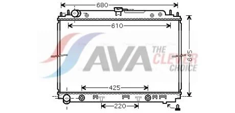 Радиатор охлаждения двигателя Nissan Pathfinder Navarra (06-) 2,5d AT  AVA COOLING DNA2297