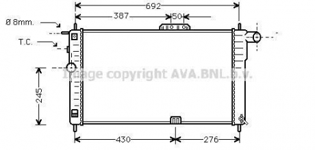 Радiатор DAEWOO NEXIA 15 MT - AC 94- (AVA) AVA COOLING DWA2001