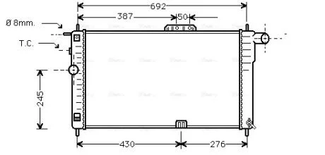 Радiатор DAEWOO NEXIA 15 MT - AC 94- (AVA) AVA COOLING DWA2001