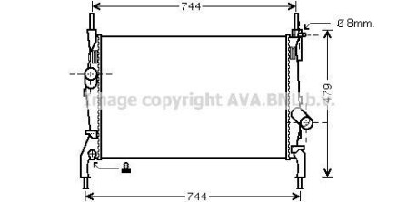 Радиатор охлаждения двигателя Ford Tranzit (06-) 2,2d 2,4d MT AVA AVA COOLING FD2404 (фото 1)