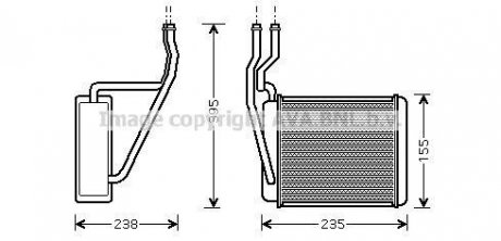 Радиатор отопителя салона Ford Fiesta Fusion 1,25-1,6i 1,4-1,6TDCI 02>08 / MAZDA AVA COOLING FD6329 (фото 1)