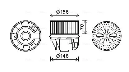 Вентилятор обігрівача салону Ford Focus (04-12), C-MAX (07-10)  AVA AVA COOLING FD8612
