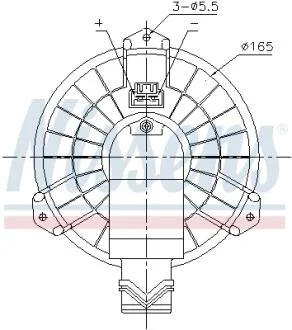 Вентилятор обігрівача Ford Mondeo (14-), S-Max (15-), Edge USA (15-)  AVA AVA COOLING FD8725