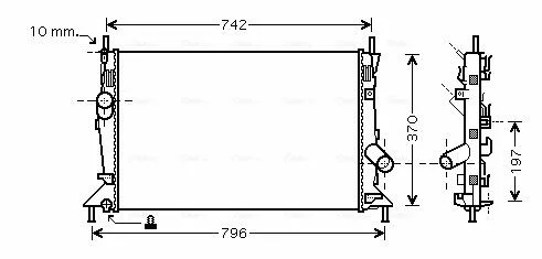 Радіатор, Система охолодження двигуна AVA COOLING FDA2370 (фото 1)