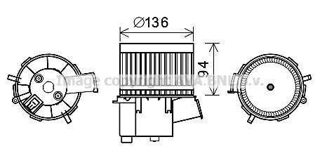 Вентилятор обігрівача салону Fiat 500 (08-)/Ford KA (08-16) AVA AVA COOLING FT8448