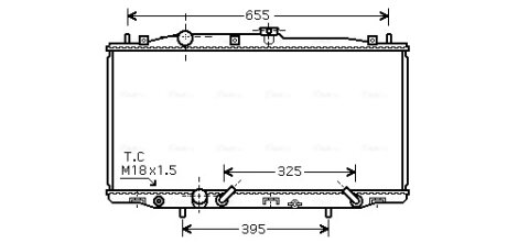 Радиатор охлаждения двигателя Honda Accord VII (03-) 2.4VTEC АКПП AVA AVA COOLING HD2183