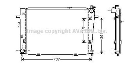 Радиатор охлаждения двигателя Hyundai Tucson (05-10) 2,0d 2,0i 2,7i 4AT/MT (HY21 AVA COOLING HY2126