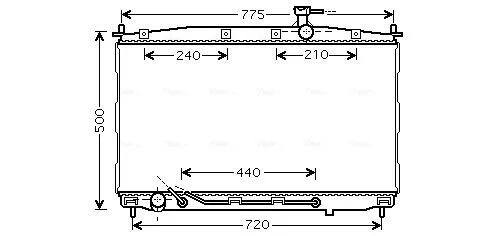 Радіатор охолодження HYUNDAI Santa Fe II (вир-во AVA) AVA COOLING HY2174 (фото 1)