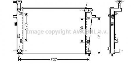 Радиатор охлаждения двигателя AVA AVA COOLING HY2275