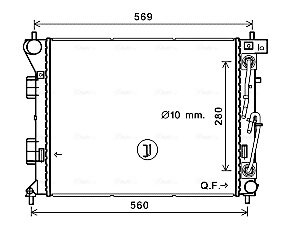 Радиатор охлаждения двигателя Hyundai Elantra (11-), i30 (12-)/KIA Ceed (12-) 1. AVA COOLING HY2351