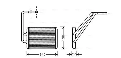 Радіатор обігрівача салону Hyundai Elantra(00-), Coupe (01-)  AVA AVA COOLING HY6121