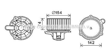 Вентилятор отопителя салона Hyundai Santa Fe II (06-), iX55 (09-), Veracruz (09-) AVA AVA COOLING HY8348 (фото 1)