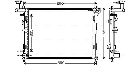 Радіатор охолодження двигуна Hyundai Elantra (06-11), i30 (07-12) AT  AVA AVA COOLING HYA2180