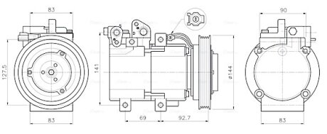 Компресор кондиціонера Hyundai Terracan (01-) 2.9 CRDI AVA AVA COOLING HYAK605