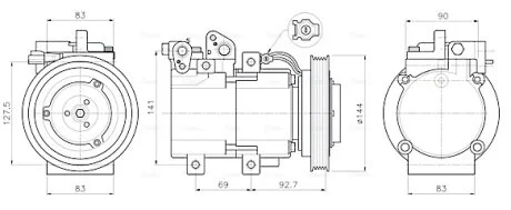 Компресор кондиціонера Hyundai Terracan (01-) 2.9 CRDI  AVA AVA COOLING HYAK605