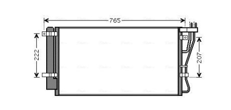 Конденсор кондиціонера KIA CARENS (2006) 2.0 CVVT (Ava) AVA COOLING KA5105D