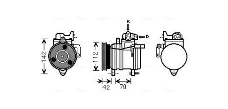 Компресор кондиціонера Hyundai i10 (07-)/KIA Picanto (04-) AVA AVA COOLING KAAK121