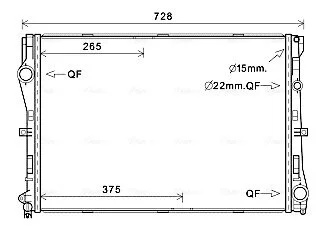 Радіатор охолодження двигуна MB C-Class W205 (14-), E-Class W213 (16-), GLC (16-) АКПП  AVA AVA COOLING MS2679