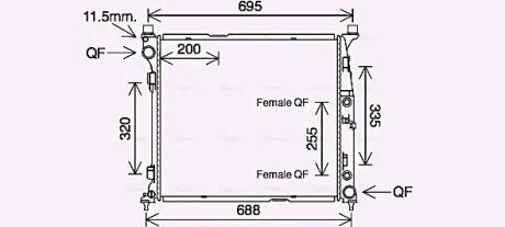 Радіатор охолодження двигуна MB GLS (166) GLE (166) AT AVA AVA COOLING MS2694